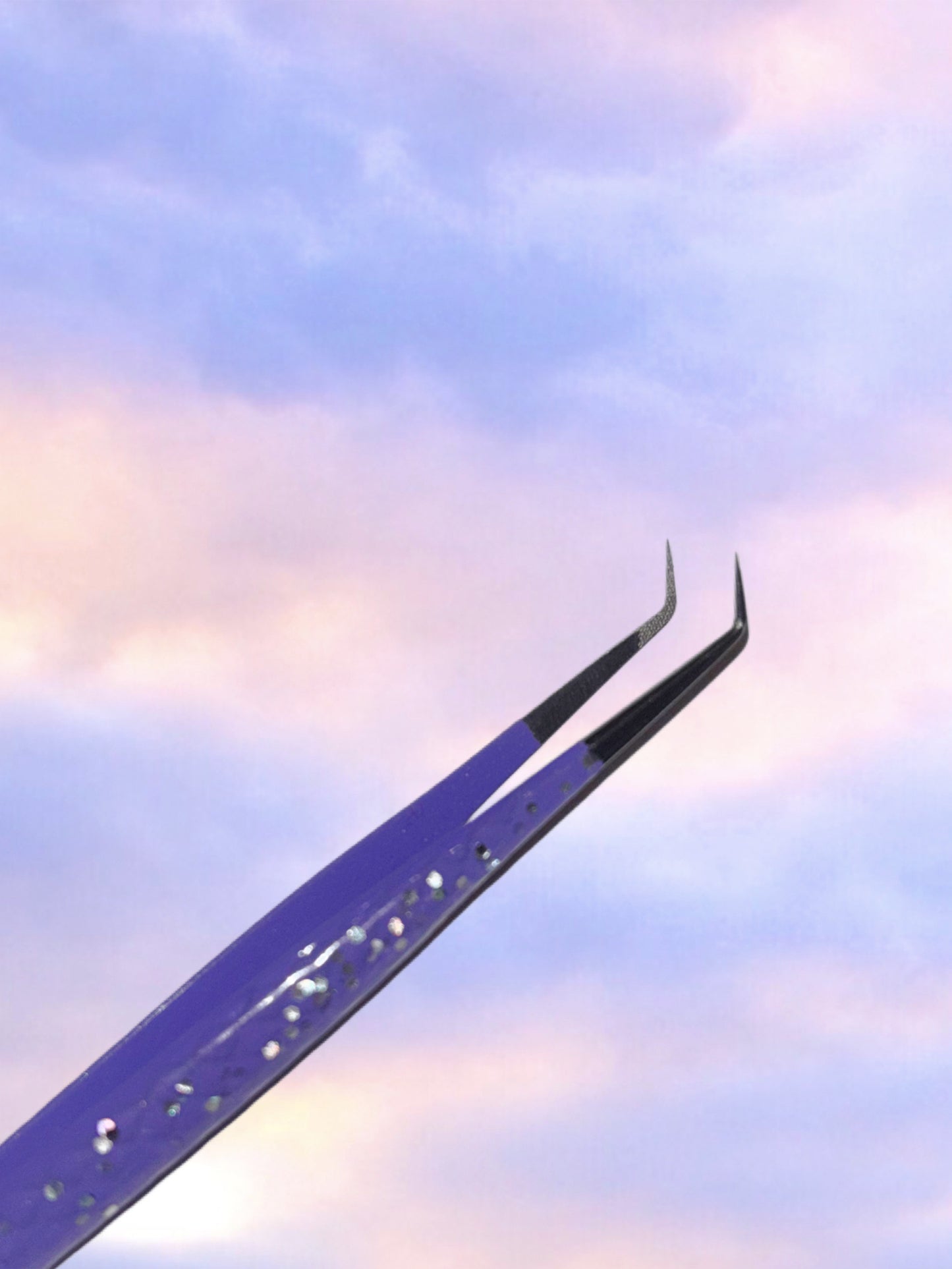Tweezer- Slim 65* (Purple) Jelly Grip + diamond tip